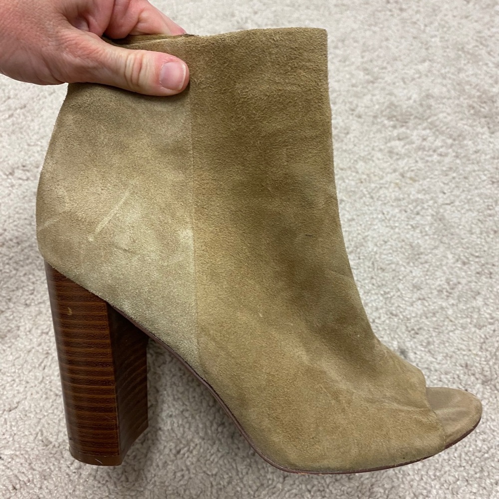 Sam Edelman Tan Open toe heeled booties 7 1/2